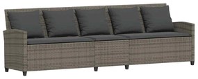 szürke polyrattan kerti kanapé párnákkal