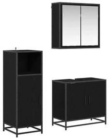 Fürdőszoba bútor szett 3 pcs Musta tammi 60 x 33 x 60 cm