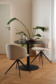 MAZZONI EXPORT NELA Bézs (Basel 24 szövet)/fekete lábak - MODERN SZÖVÉS KÁRPITOZOTT FORGÓSZÉK BOHO STÍLUSÚ NAPPALIBA/ÉTKEZŐBE/IRODÁBA