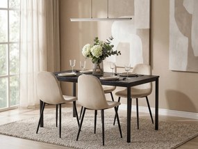 Bézs bársonyszék COMO fekete lábakkal