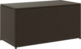 Barna Polyrattan Kerti Tárolóláda 100 X 50 X 50 Cm
