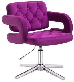 HR8403CROSS Fukszia modern velúr szék krómozott lábbal
