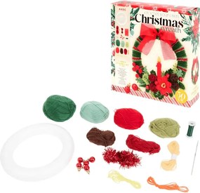 Kreatív készlet CHRISTMAS WREATH karácsonyi koszorú horgolásához