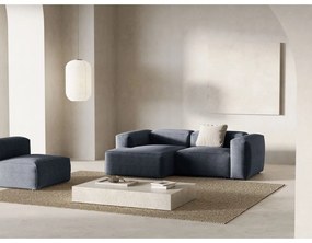 Szürkéskék kordbársony sarokkanapé (bal oldali-heverő résszel) Bergano – Cosmopolitan Design