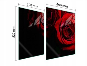 Üveg Tűzhelyvédő Főzőlap 70x52 Rózsa Edzett Üveg