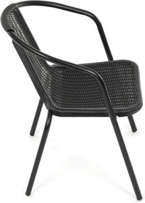 Kerti szék, fém, műanyag, fekete, AZC-H1001 BK