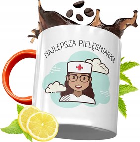 Narancssárga Bögre Ápolónőnek Ajándékba, fényképes nyomattal