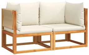 vidaXL 2 db akácfa és kötél kerti sarokkanapé párnákkal