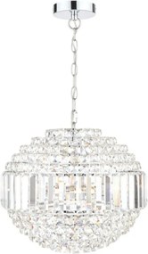 LAURA ASHLEY 3743651-Q VIENNA Kristály Függesztett Lámpa Fehér, Csiszolt Króm G9 IP20