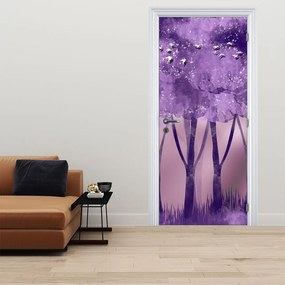 Fotótapéta ajtóra - Szarvas egy varázslatos erdőben (95x205cm)