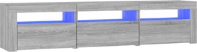 vidaXL szürke sonoma színű TV-szekrény LED-lámpákkal 180x35x40 cm