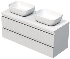 Fürdőszobaszekrény fedőlemezzel SAT Cube Way 120x47,5x46 cm fehér matt CUBE3D461202ZBKD