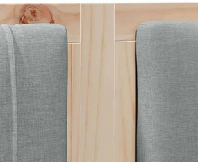 Kárpitozott fejtámla fejtámlával Barna 150 cm Tömör fenyőfa