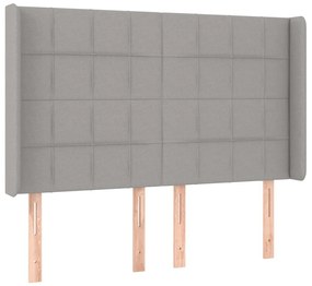 világosszürke szövet LED-es fejtámla 147x16x118/128 cm