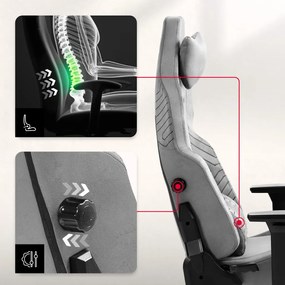 Gamer szék, lábtartóval prémium Grey Noir