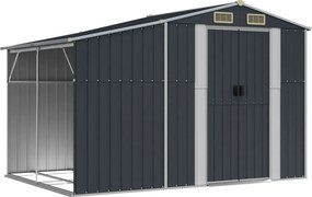 vidaXL antracitszürke horganyzott acél kerti fészer 277x192,5x179 cm