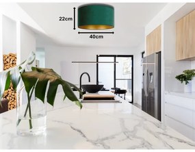 Duolla - Mennyezeti lámpa BRISTOL 1xE27/15W/230V á. 40 cm sötétzöld/arany