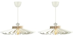 KÉSZLET 2x Csillár zsinóron 1xE27/60W/230V fehér átm. 52 cm