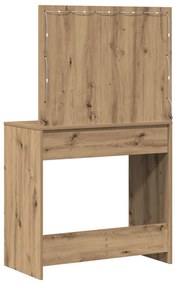 piperasztal LED világítással Kézműves tölgy 78.5x41x135 cm