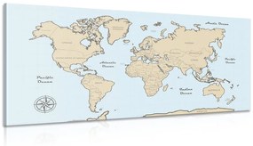 Kép bézs világtérkép kék háttéren