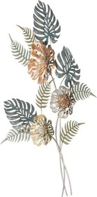 Trópusi levél fali dekoráció, zöld-réz - BOUQUET TROPIQUE