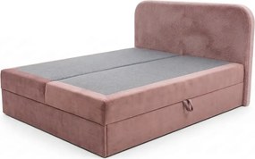 Kárpitozott boxspring ágy FORENA 160x200 cm vintage rózsaszín Matrac: Bonell rugós matrac