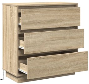 Éjjeli Asztal LED-del Sonoma Tölgy 71x34,5x75 cm Műanyag