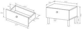 Éjjeliszekrény szett 2db. Dalde D (arany craft tölgy + antracit). 1071344