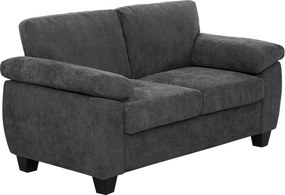 HOMCOM kétszemélyes chenille kanapé, kompakt 156 cm szövetkanapé, vastag zsebrugós ülés és széles párnázott karfák – sötétszürke | Aosom