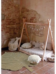 Khaki mosható kézi szövésű pamut gyerek szőnyeg 120x180 cm Monstera Olive – Lorena Canals