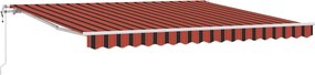 vidaXL Behúzható napellenző Narancs és Barna 400 × 300 cm