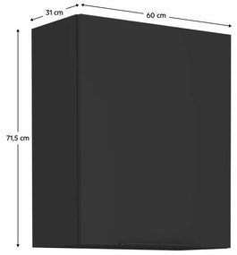 Felső konyhaszekrény Sobera 60 G 72 1F (fekete) . 1096998