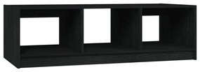 fekete tömör fenyőfa dohányzóasztal 110 x 50 x 34 cm