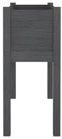 2 db szürke tömör fenyőfa kerti virágtartó 70 x 31 x 70 cm