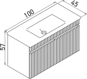 Tivoli mosdószekrény, 100 cm – TR785PNC1224