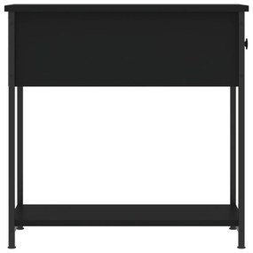 2 db fekete szerelt fa éjjeliszekrény 30x60x60 cm