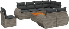 vidaXL 9 részes szürke polyrattan kerti ülőgarnitúra párnákkal