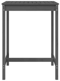 szürke tömör fenyőfa kerti asztal 82,5x82,5x110 cm