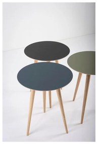 Arp tölgyfa tárolóasztal fekete asztallappal, ⌀ 45 cm - Gazzda