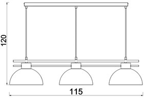 Csillár zsinóron ESTATE 3xE27/15W/230V zöld