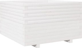vidaXL fehér tömör fenyőfa kerti virágláda 80 x 80 x 49,5 cm