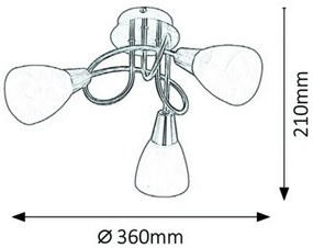 Rabalux 5532 - Csillár JENNA 3xE14/40W/230V matt króm