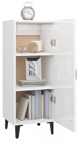 magasfényű fehér szerelt fa tálalószekrény 34,5 x 34 x 90 cm