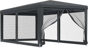 vidaXL antracitszürke HDPE rendezvénysátor 6 hálós oldalfallal 3x6 m