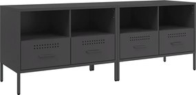vidaXL 2 db fekete acél TV-szekrény 68 x 39 x 50,5 cm