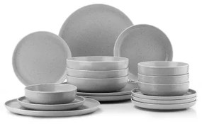16 darabos szürke porcelán étkészlet