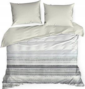 Pamut ágyneműhuzat VERANO3 160x200 Design91 fehér-szürke csíkos