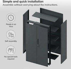Megan Antracytowy - szuflada pojedyncza 185 cm