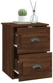 2db barna tölgyszínű falra szerelhető éjjeliszekrény 41,5x36x53