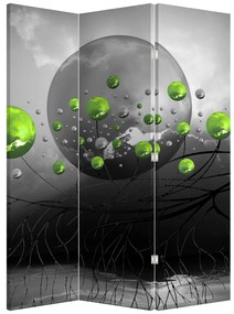 Paraván - Zöld absztrakt gömbök (126x170 cm)